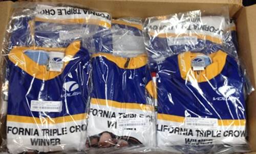 Shipment of Gold Thousand Mile Club Jerseys