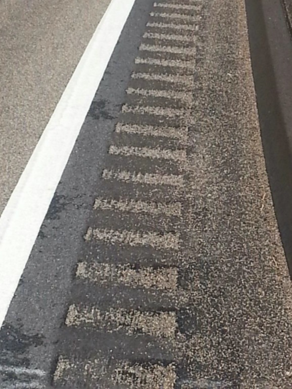 Rumble Strips on the downhill section of Highway 76