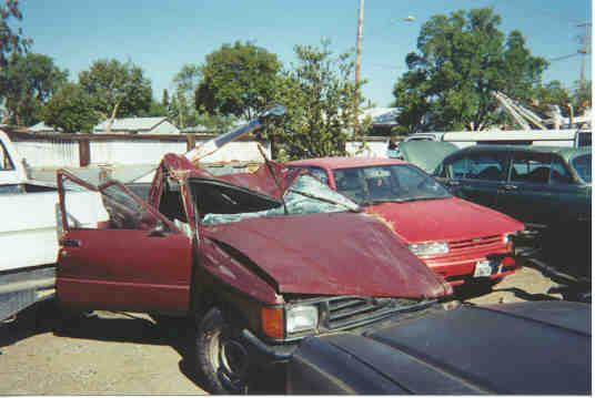 Photo of David's Truck After the Accident