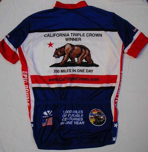 Back of new Voler Blue 1000 Mile Club Jersey